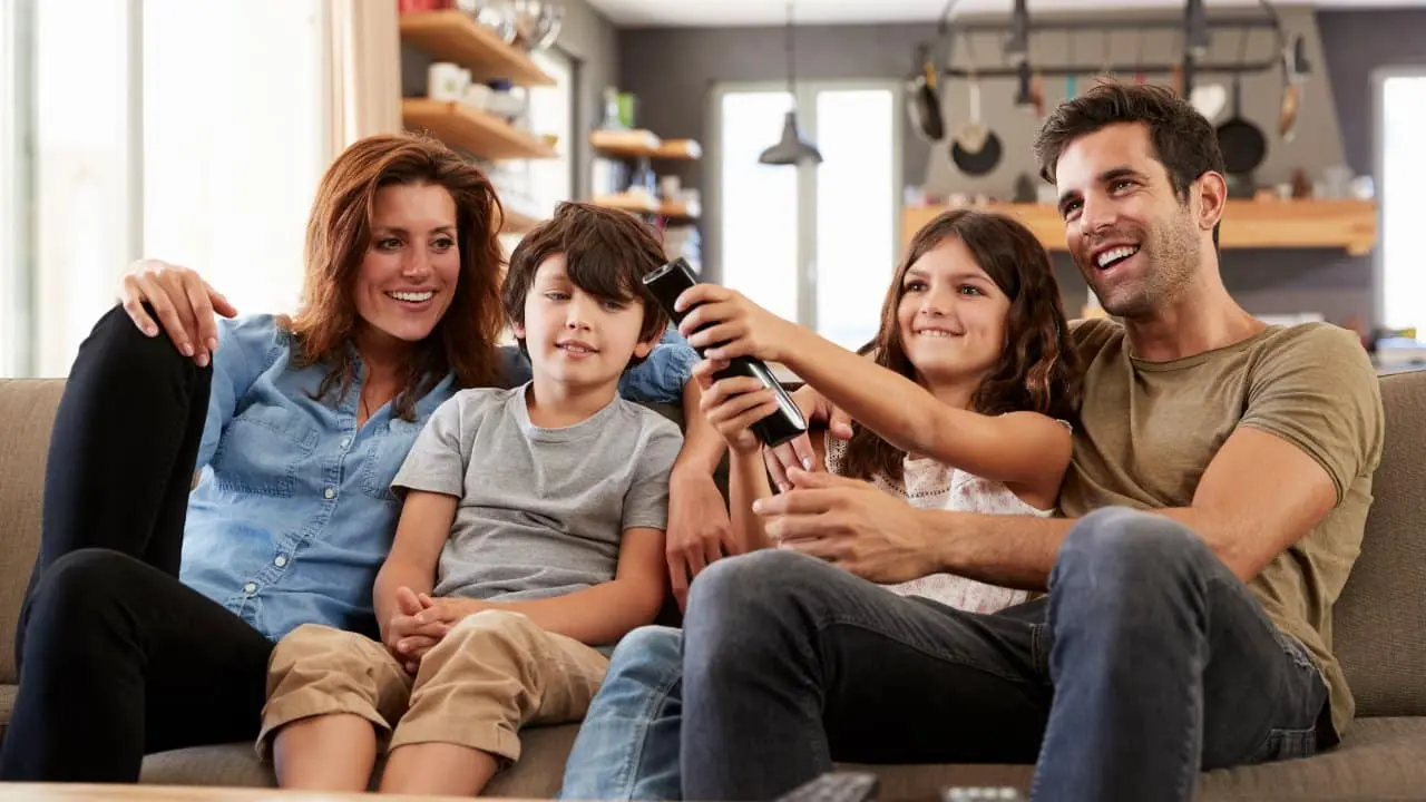 Family watching Scandinavia IPTV Nordic streaming service